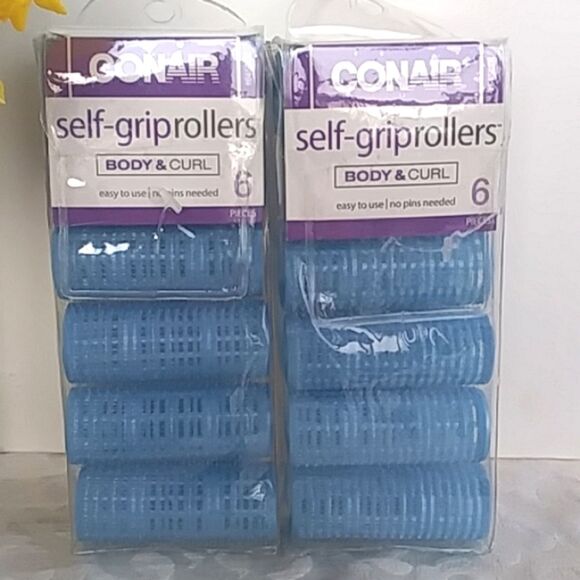 Conair Self-Grip Rollers Blue NWT 6 Count Two Packages - Picture 2 of 8